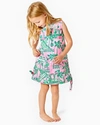 Classic Sleeveless Shift Dress With Hem Bows, Vents, And Top-applied Lace At Neckline And Pockets. S Girls Little Lilly Classic Shift Dress In Mandevilla Baby Always Worth It