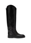 JIL SANDER ROUND TOE LEATHER RIDING BOOTS