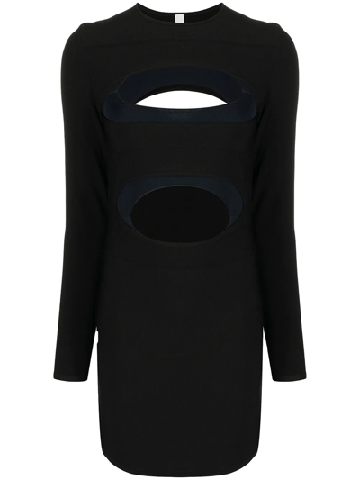 Dion Lee Black & Navy Double Hosiery Mini Dress In Black/ Navy