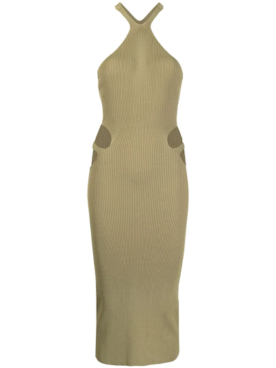 Dion Lee Lustrate Fork Bodycon Dress In Braun