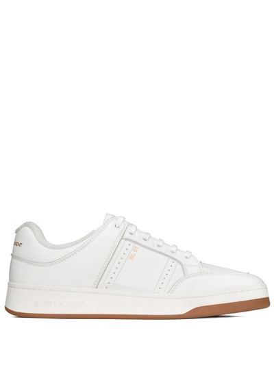 Saint Laurent Sl/61 Low-top Leather Sneakers In White