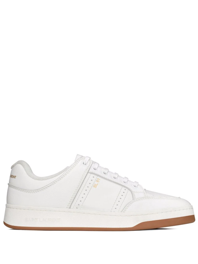 Saint Laurent Low-top Lace-up Sneakers In White