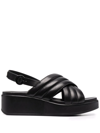 Camper Misia Platform Wedge Sandal In Schwarz