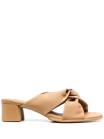 Camper Katie Knot-detail Leather Sandals In Nude