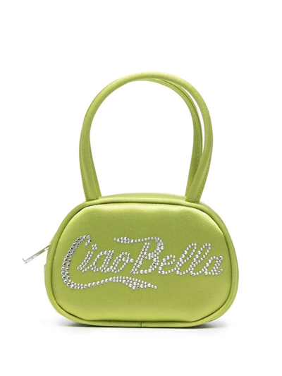 Amina Muaddi Amini Bella Crystal Mini Bag In Green