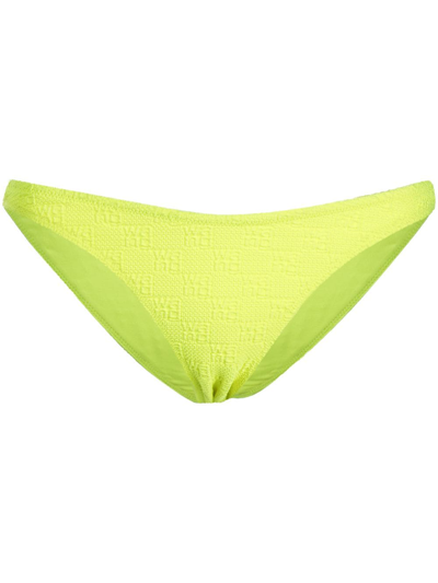 Alexander Wang Logo-knit Bikini Bottoms In Gelb