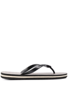 Michael Kors Travis Thong-strap Flip Flops In Schwarz