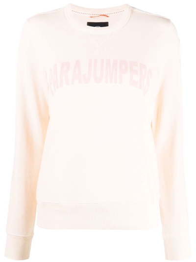 Parajumpers Logo-print Cotton Sweatshirt In Neutrals