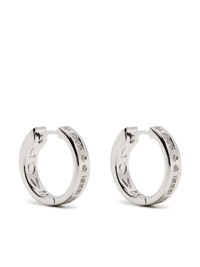 Apm Monaco Love Morse Code Hoop Earrings In Silber