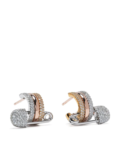 Apm Monaco Baby Xl Safety-pin Hoop Earrings In Silber