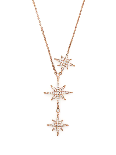 Apm Monaco Crystal-embellished Triple-star Necklace In Gold