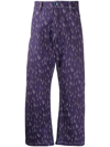 PIERRE-LOUIS MASCIA RAINDROP-PRINT CROPPED JEANS