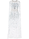 JENNY PACKHAM LUX SEQUIN-EMBELLISHED CAPE GOWN