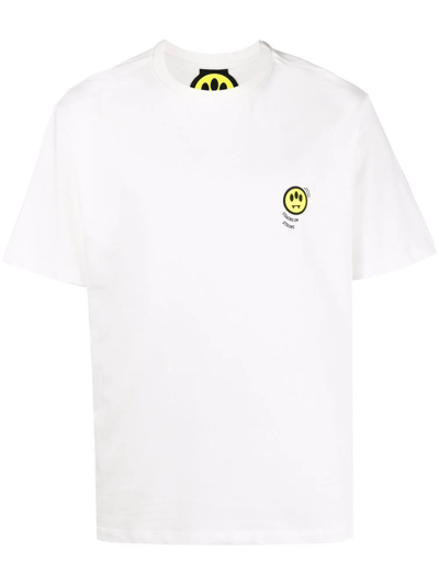 Barrow Unisex White T-shirt With Brick Logo In Multicolor