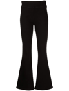 Frame Jetset Crop Mini Boot Pintuck Jeans Sheen Noir In Schwarz