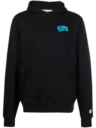 Billionaire Boys Club Logo Print Cotton Hoodie In Black With Blue Logo