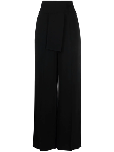 Lanvin High-waisted Straight-leg Trousers In Black