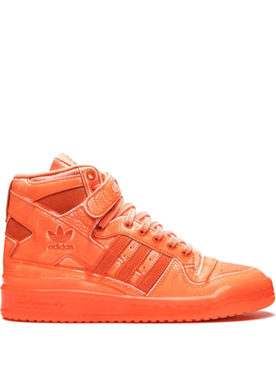 Adidas Originals X Jeremy Scott Forum Hi Sneakers In Orange
