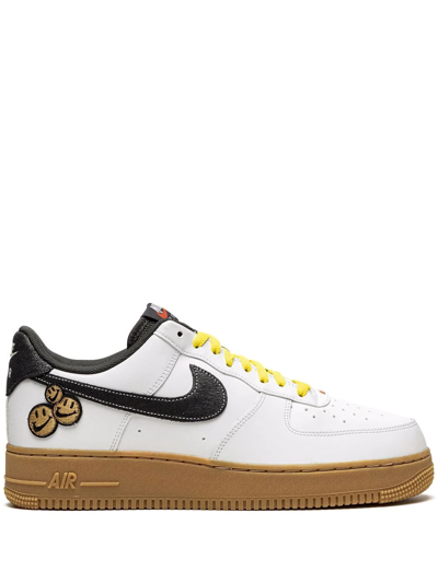 Nike Air Force 1 Low '07 Lv8 "go The Extra The Smile" Sneakers In White/yellow Strike/gum Light Brown/anthracite