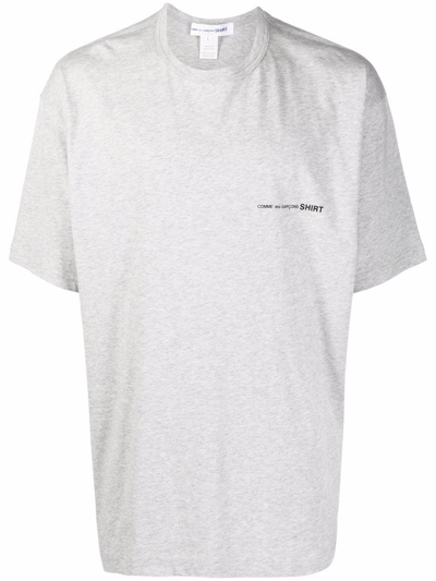 Comme Des Garçons Shirt Logo Print Cotton T-shirt In Grau