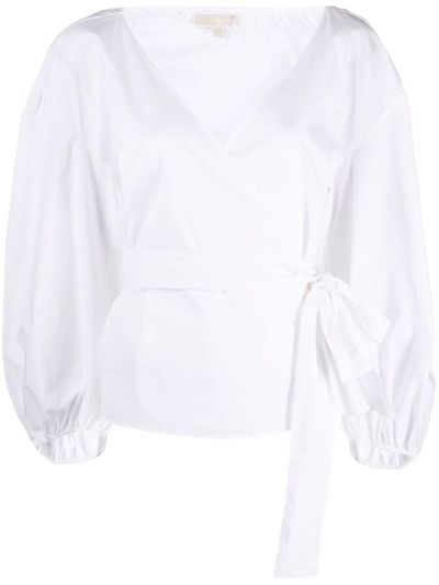 Michael Kors Wrap-around Style Blouse In White