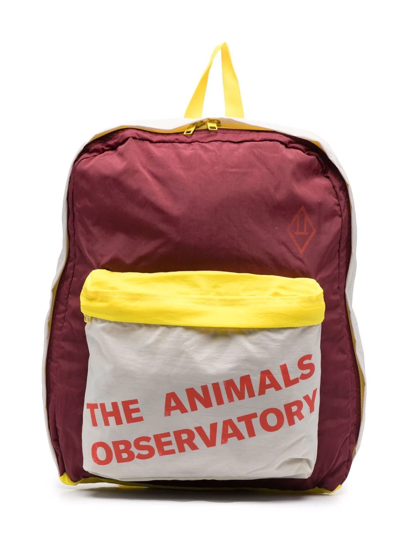 The Animals Observatory Slogan-print Backpack In Rot