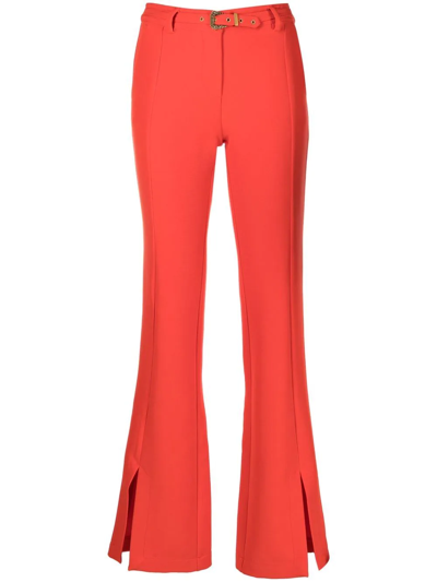 Versace Jeans Couture Belted Flared Jeans In Rot