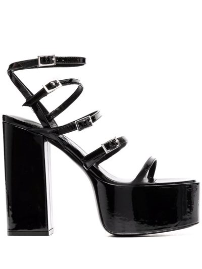 Paris Texas Strappy 135mm Platform Sandals In Black