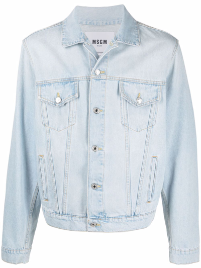 MSGM LOGO PATCH DENIM JACKET