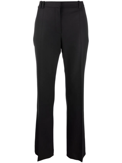 The Row Pietro Wool-blend Twill Wide-leg Trousers In Black
