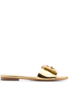 FENDI FF LOGO PLAQUE SANDALS