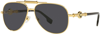 Versace Dark Grey Aviator Unisex Sunglasses Ve2236 100287 59 In Dark / Grey