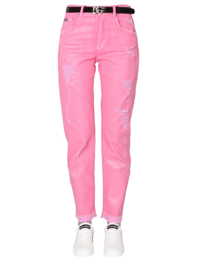 Dolce & Gabbana Loose Fit Jeans In Fucsia