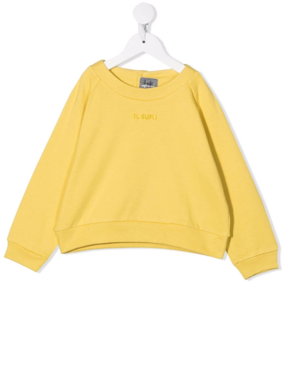 Il Gufo Kids' Cotton Embroidered-logo Sweatshirt In Yellow