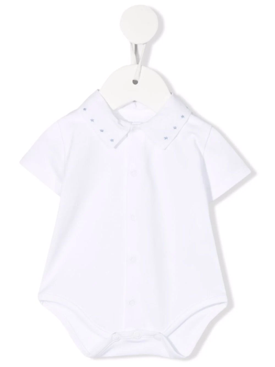 Knot Babies' Star-embroidered Bodysuit In White