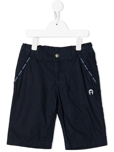 Aigner Kids' Logo-print Detail Shorts In Blue