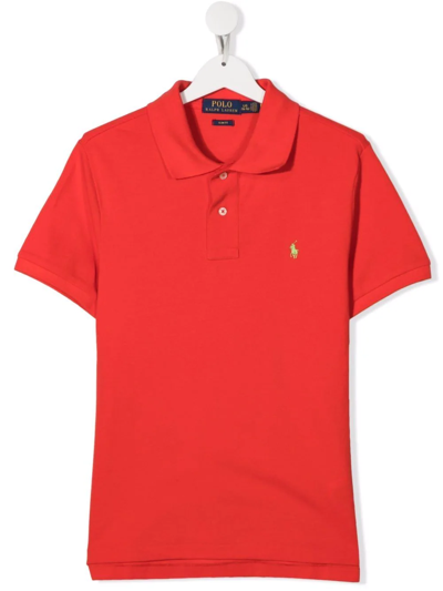 Polo Ralph Lauren Kids' Logo-embroidered Polo Shirt In Rot
