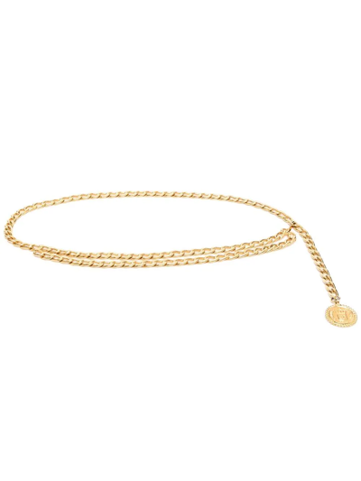 Pre-owned Chanel Medallion Charm Chain Belt In Gold