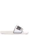 Diesel Men's Sa-mayemi Water-resistant Logo Pool Slides In Bianco