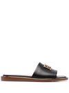 Bally 10mm Eloise Leather Slide Flats In Nero