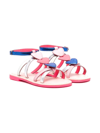 BILLIEBLUSH HEART-PATCH FAUX-LEATHER SANDALS