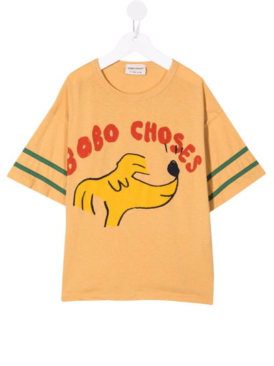 Bobo Choses Kids' Logo-print T-shirt In Neutrals