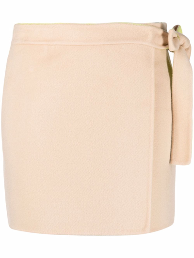 Off-white Side Tie Fastening Miniskirt In Neutrals