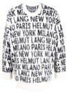 Helmut Lang Logo-intarsia Round-neck Wool And Alpaca-blend Jumper In Weiss