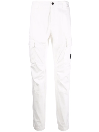 C.p. Company Lens-detail Cargo Trousers In White