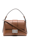 Furla Charlie Leather Tote Bag In Braun