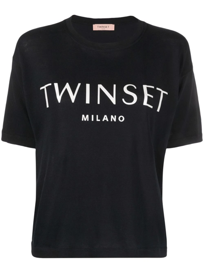 Twinset Logo-print T-shirt In Black