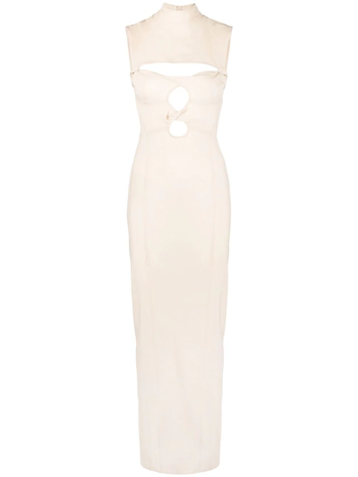 Jacquemus Cut-out Detailed Dress In Nude