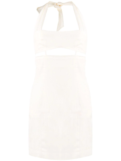 Jacquemus Cut-out Halter Dress In Neutrals
