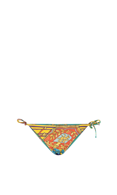 Versace Royal Rebellion-print Tie-side Bikini Briefs In Multicolor